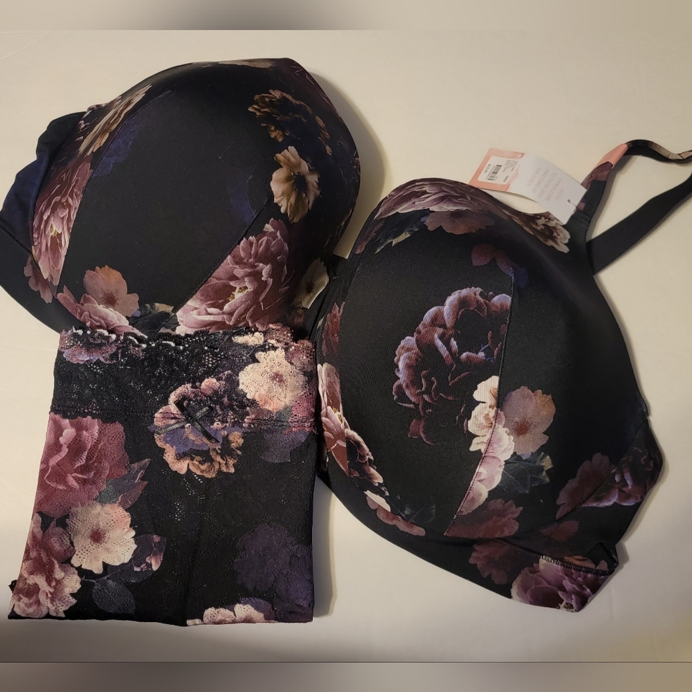 Lane Bryant Cacique Bra & Panties Set Lightly Lined w/underwire 50DD 26/28